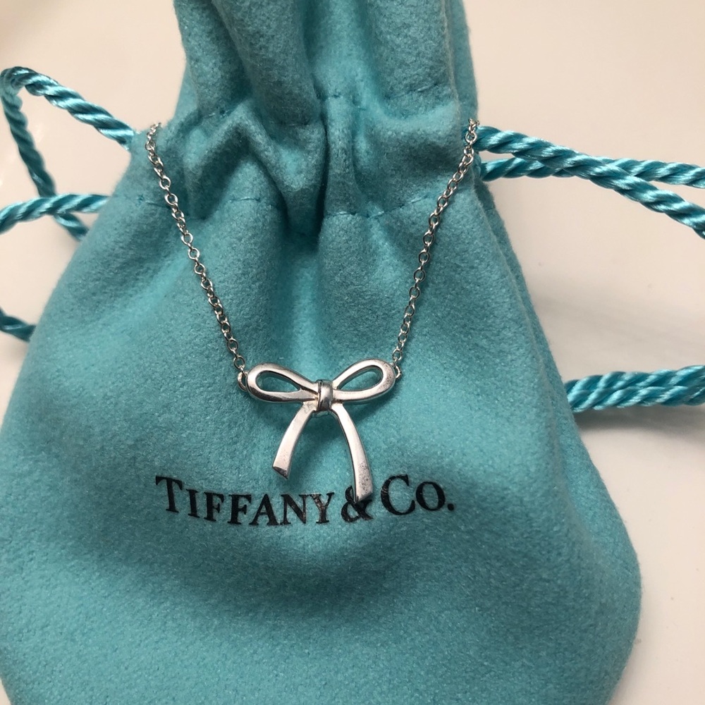 Tiffany & Co 925 Bow Ribbon Necklace